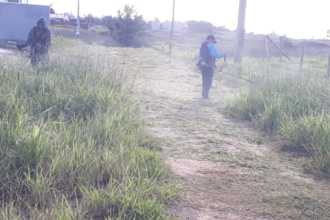 manutenção na Praia Yara